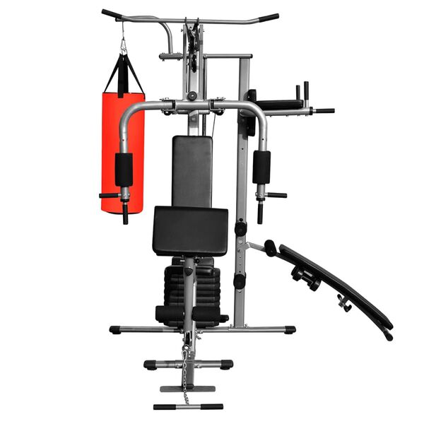 vidaXL Appareil de musculation multifonctionnel avec sac de boxe 65 kg