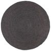 vidaXL Tapis fait &agrave; la main Jute Rond 240 cm Gris fonc&eacute;