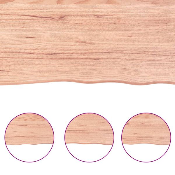vidaXL Comptoir de salle de bain marron clair 100x50x2 cm bois trait&eacute;