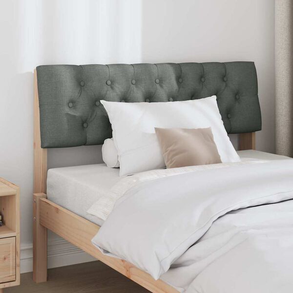 vidaXL T&ecirc;te de lit capitonn&eacute;e Gris fonc&eacute; 100 cm Pin massif
