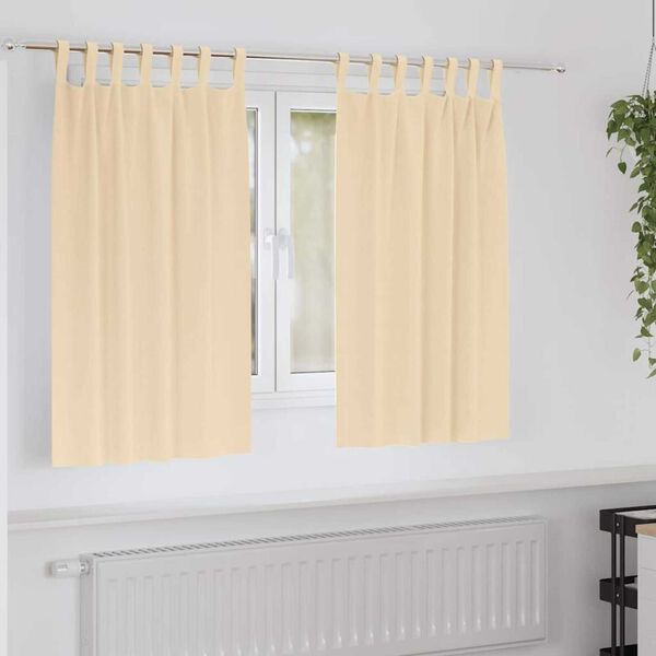 vidaXL Rideaux occultants avec anneaux 2 pcs Cr&egrave;me 140 x 140 cm