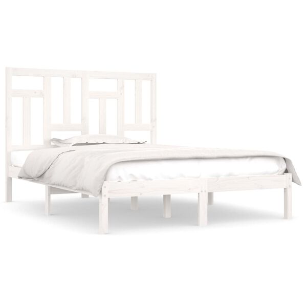 vidaXL Cadre de lit sans matelas blanc 120x190 cm bois massif