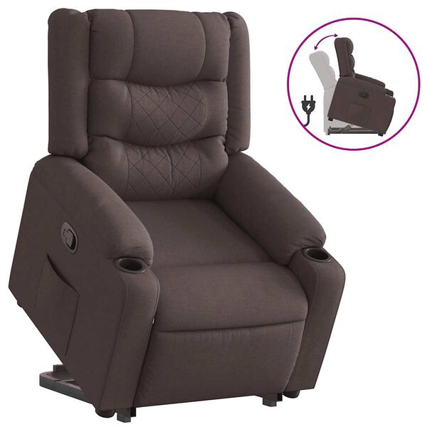 vidaXL Fauteuil inclinable marron fonc&eacute; tissu