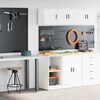 vidaXL Armoires de garage 2 pcs blanc bois d'ing&eacute;nierie