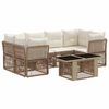 vidaXL Ensemble de canap&eacute; de jardin 7 pc Beige polyrotin