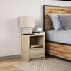 vidaXL Armoire de chevet avec lumi&egrave;res LED ch&ecirc;ne sonoma