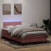 vidaXL Sommier &agrave; lattes de lit avec matelas et LED rose 120x220 cm velours