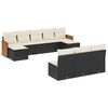 vidaXL Salon de jardin 10 pcs avec coussins noir r&eacute;sine tress&eacute;e