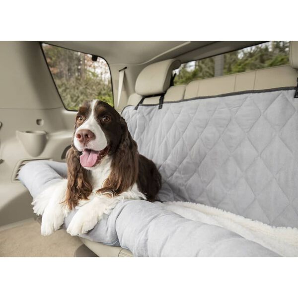 Happy Ride Lit pour chien Car Cuddler Grand Gris