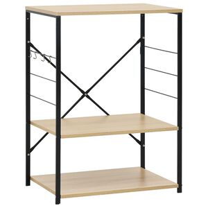 vidaXL Armoire &agrave; micro-ondes noir et ch&ecirc;ne 60x39,6x79,5 cm