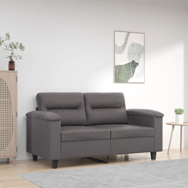 vidaXL Canap&eacute; &agrave; 2 places Gris 120 cm Similicuir
