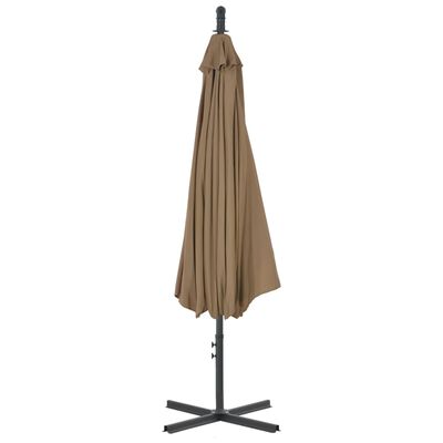 vidaXL Parasol de jardin en porte-à-feux avec poteau en acier taupe