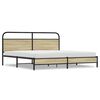 vidaXL Cadre de lit en m&eacute;tal sans matelas ch&ecirc;ne sonoma 200x200 cm