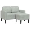 vidaXL Canap&eacute; 2 places avec m&eacute;ridienne en L gris clair 125 cm velours