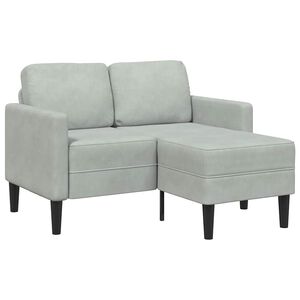 vidaXL Canap&eacute; 2 places avec m&eacute;ridienne en L gris clair 125 cm velours