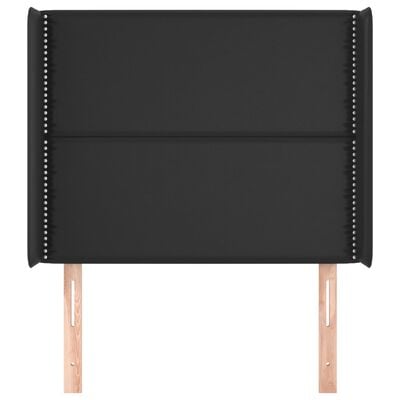 vidaXL Tête de lit avec oreilles Noir 83x16x118/128 cm Similicuir