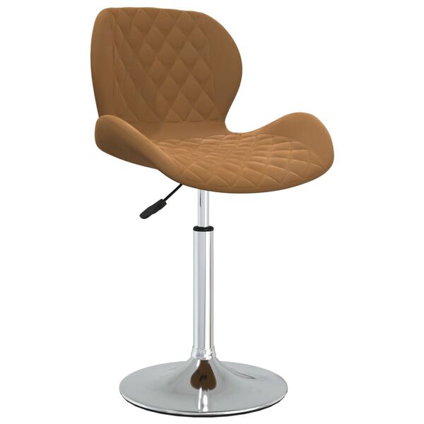 vidaXL Chaises &agrave; manger pivotantes lot de 4 Marron Velours