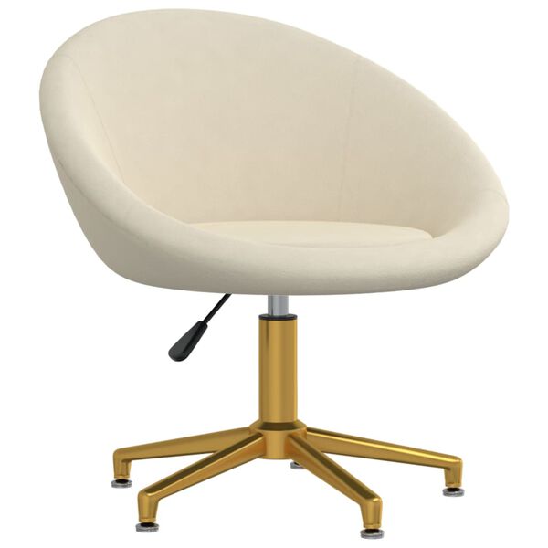 vidaXL Chaises &agrave; manger lot de 4 Cr&egrave;me Velours