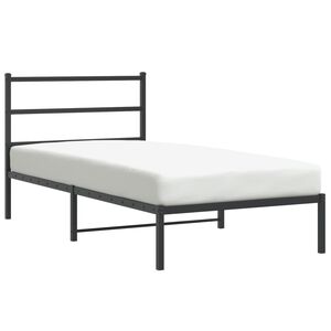 vidaXL Cadre de lit m&eacute;tal sans matelas avec t&ecirc;te de lit noir 100x200cm