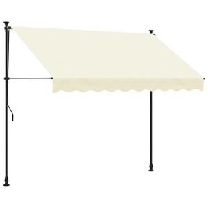 vidaXL Auvent r&eacute;tractable cr&egrave;me 300x150 m tissu et acier