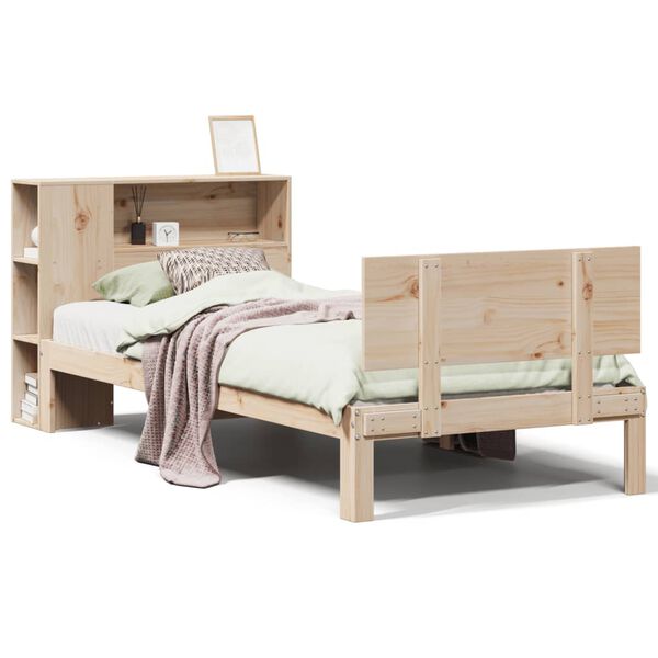 vidaXL Lit biblioth&egrave;que sans matelas 90x190 cm bois de pin massif