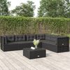 vidaXL Salon de jardin 6 pcs avec coussins Noir R&eacute;sine tress&eacute;e