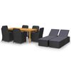 vidaXL Ensemble &agrave; manger de jardin 9 pcs Noir