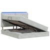vidaXL Lit de rangement LED avec matelas Gris clair 140 x 190 cm