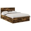 vidaXL Cadre de lit Ch&ecirc;ne fum&eacute; 140 x 190 cm Bois Ing&eacute;nierie