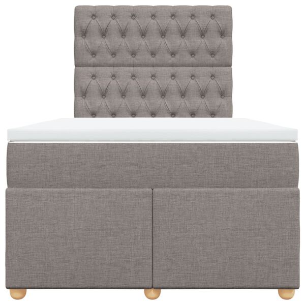 vidaXL Sommier &agrave; lattes de lit avec matelas taupe 120x190 cm tissu