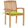 vidaXL Chaises de jardin lot de 2 avec coussins vert vif Teck massif