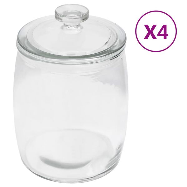 vidaXL Pots de conservation en verre avec couvercle 4 pcs 3850 ml