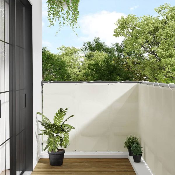 vidaXL &Eacute;cran de balcon cr&egrave;me 120x700 cm 100% polyester oxford