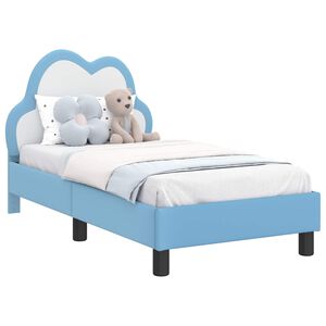 vidaXL Cadre de lit pour tout-petit avec t&ecirc;te de lit Bleu 70 x 140 cm