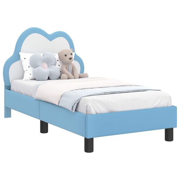 vidaXL Cadre de lit pour tout-petit avec t&ecirc;te de lit Bleu 70 x 140 cm