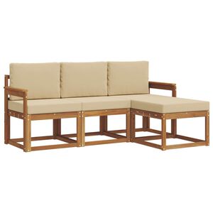 vidaXL Ensemble de canap&eacute;s d'ext&eacute;rieur 4 pc Naturel et Beige