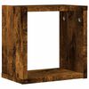 vidaXL &Eacute;tag&egrave;res Murales avec &eacute;tag&egrave;re 4 pcs Ch&ecirc;ne fum&eacute; 26 x 15 x 26 cm