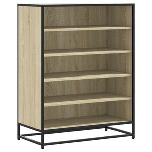 vidaXL Armoire &agrave; chaussures ch&ecirc;ne sonoma bois d'ing&eacute;nierie et m&eacute;tal