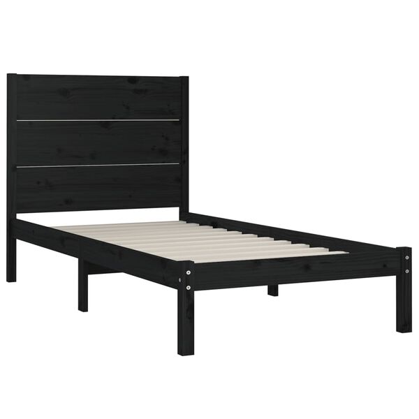 vidaXL Cadre de lit sans matelas noir 100x200 cm bois massif de pin
