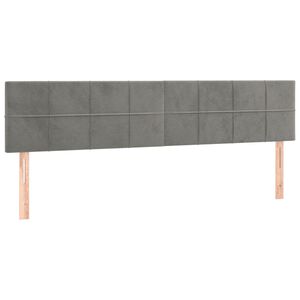 vidaXL T&ecirc;tes de lit Gris clair 160x5x78/88 cm Velours