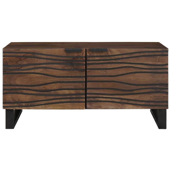 vidaXL Table basse Marron et Noir 80 x 50 x 40 cm Bois d'acacia massif