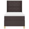 vidaXL Lit &agrave; ressorts avec matelas Marron fonc&eacute; 90 x 200 cm tissu
