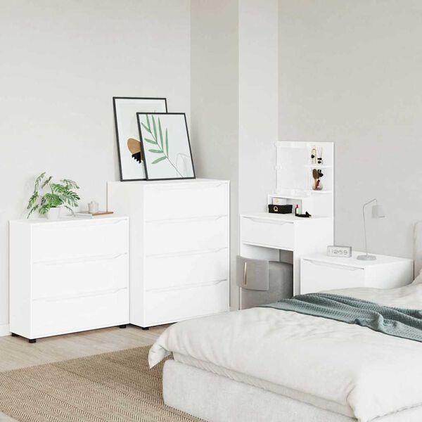 vidaXL Armoire de rangement Blanc brillant 80 x 48 x 57 cm