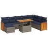 vidaXL Ensemble de canap&eacute;s de jardin 11 pcs et coussins rotin acacia