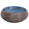 vidaXL Vasque &agrave; poser marron et bleu ovale 59x40x15 cm c&eacute;ramique