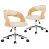 vidaXL Chaises pivotantes &agrave; manger lot de 2 bois courb&eacute; et similicuir