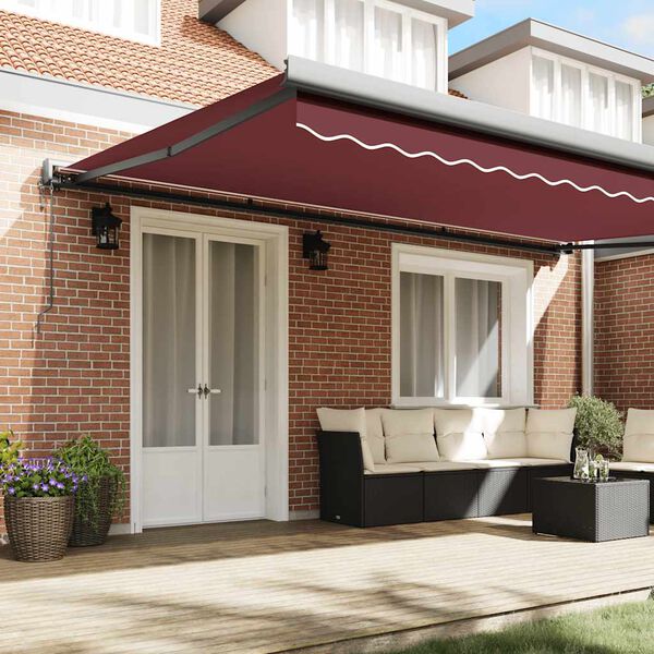 vidaXL Auvent r&eacute;tractable automatique bordeaux 500x300 cm
