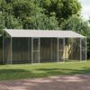 vidaXL Cage pour chien avec toit Argent&eacute; 600 x 200 x 256 cm