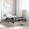 vidaXL Cadre de lit m&eacute;tal sans matelas avec pied de lit blanc 90x190cm
