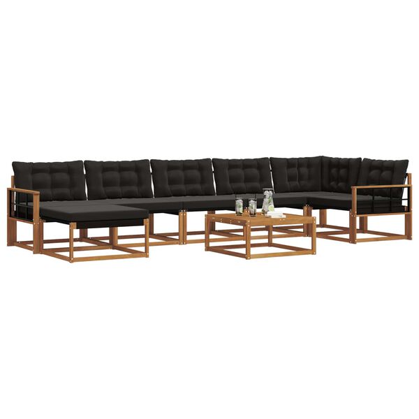 vidaXL Ensemble de canap&eacute;s d'ext&eacute;rieur 22 pcs Naturel et Noir